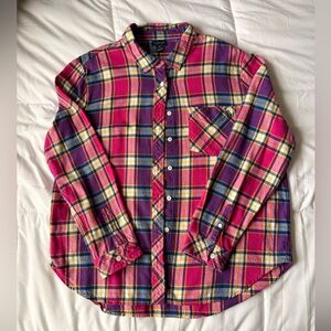 U.S. Polo Assn. Men's XL Plaid Flannel Button-Up Shirt Colorful Preppy Cotton